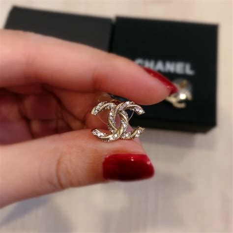 chanel earrings replica cheap|faux chanel double c earrings.